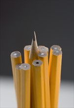 One sharpened pencil among unsharpened ones.