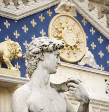 Michelangelo's David in Italian Piazza.