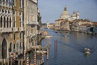 Grand Canal and Santa Maria Della Salute Church Venice Italy.