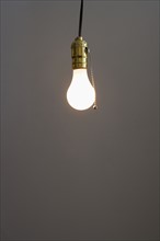 Closeup of bare light bulb.