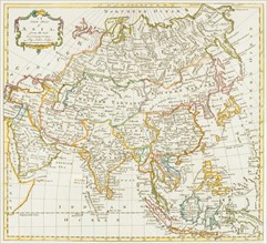 Antiquated map of Asia.