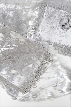 Closeup of ice cubes.