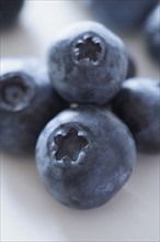 Extreme closeup of blueberries.