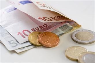 Closeup of Euro money.