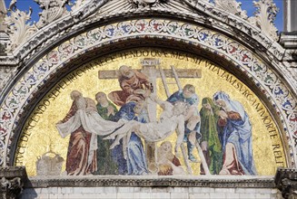 The Deposition from the Cross Byzantine mosaic Saint Mark's Basilica Venice Italy.
