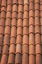 Terracotta roof tiles Italy.