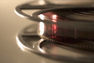 Closeup of edge of film reel.