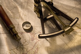 Still life of navigational instruments.
