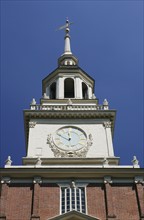 Independence Hall tower in Philadelphia PA.