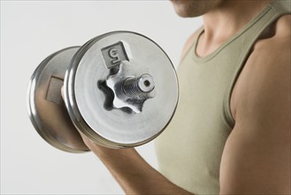 Man lifting weights.