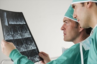 Doctors looking at x-rays.
