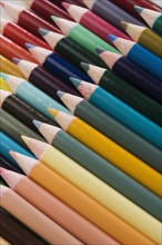 A variety of colored pencils.
