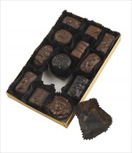 Still life of box of chocolates.