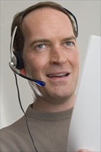 Man wearing headset.