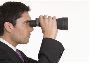 Man with binoculars.