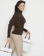 Woman with shopping bags.