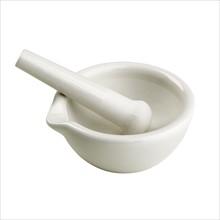 Still life of mortar and pestle.