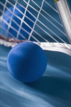 Closeup of racquetball gear.
