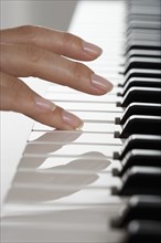 Fingers playing piano.