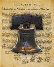 Liberty Bell and the Declaration of Independence . 4 juillet 1776