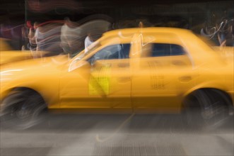 Taxi cab on street in New York NY.