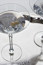 Closeup of a martini cocktail.