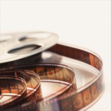Close up of reel of movie film.