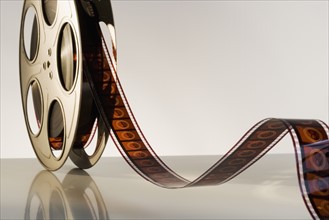 Close up of reel of movie film.