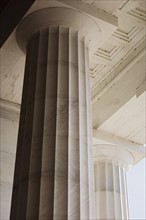Doric columns at the Lincoln Memorial Washington DC USA.
