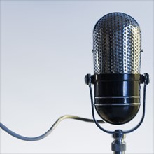 Close up of radio microphone.