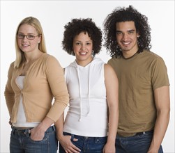 Portrait of three young adults.