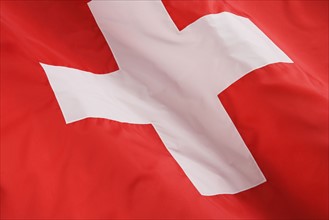 Close up of Swiss flag.