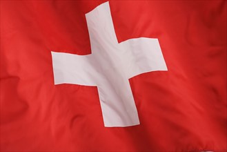 Close up of flag of Switzerland.