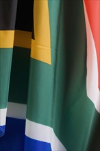 Close up of flag of South Africa.