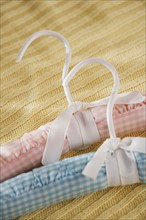 Close up of padded hangers.
