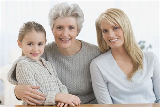 Portrait of multi-generational female family members.