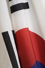 Close up of flag of South Korea.