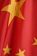 Close up of flag of China.