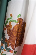Close up of flag of Mexico.