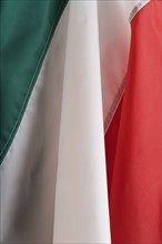 Close up of flag of Italy.