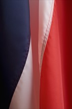 Close up of flag of France.
