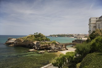 Scenic view of coastline, Biarritz, France.
