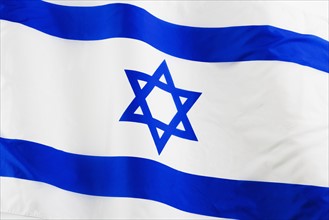 Close up of flag of Israel.