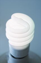Close up of energy efficient light bulb.