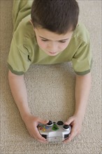 Boy playing video games.