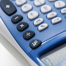 Close up of calculator.