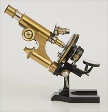 Close up of old fashioned microscope.