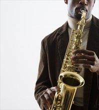 Man playing saxophone.