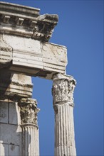 Close up of Temple of Vesta, Roman Forum, Italy.