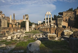 Ruins at the Roman Forum, Italy.